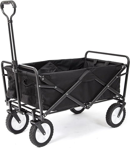 Collapsible Folding Outdoor Utility Wagon, Black